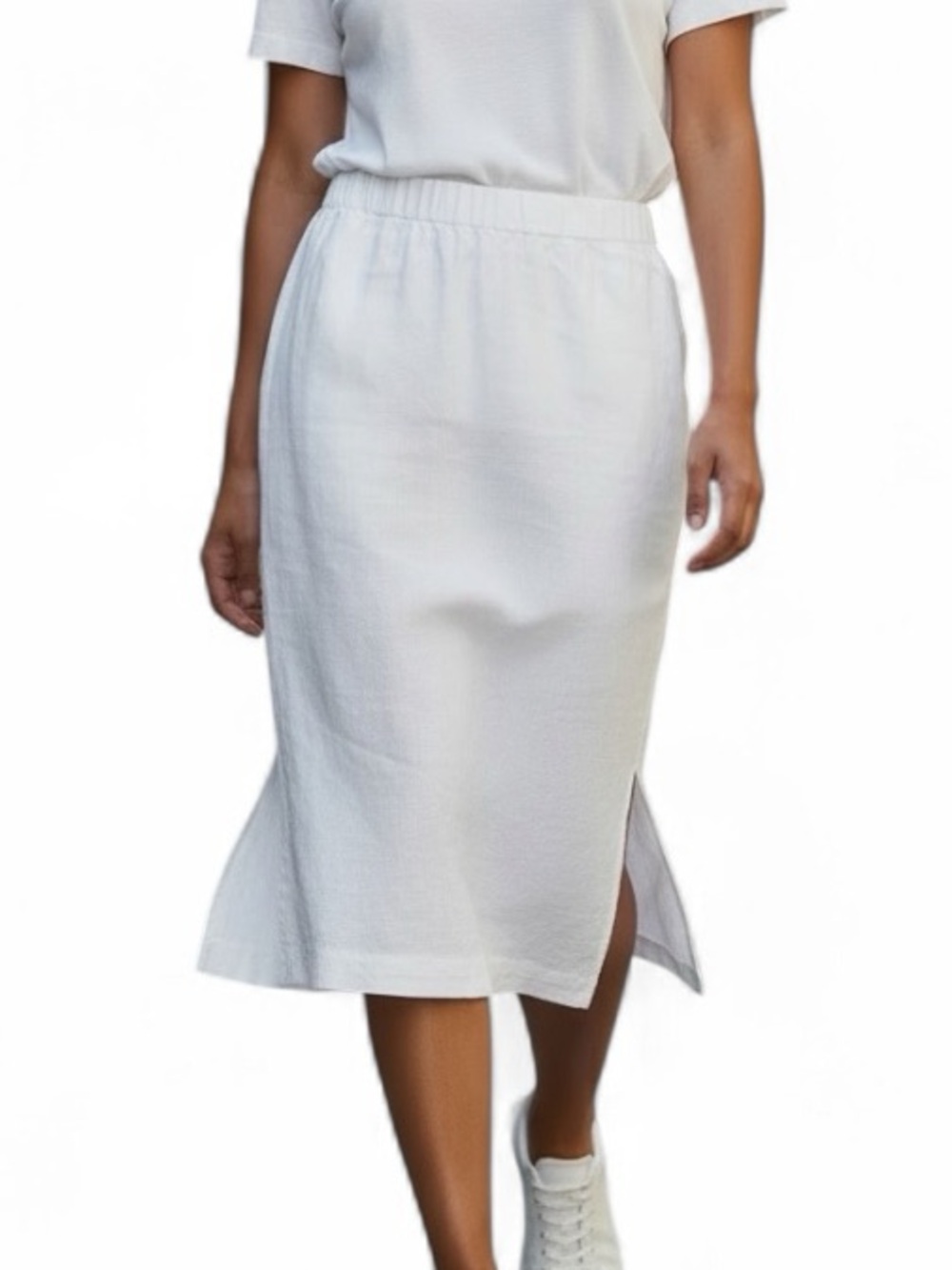 J.Jill Pure White Lined Skirt
